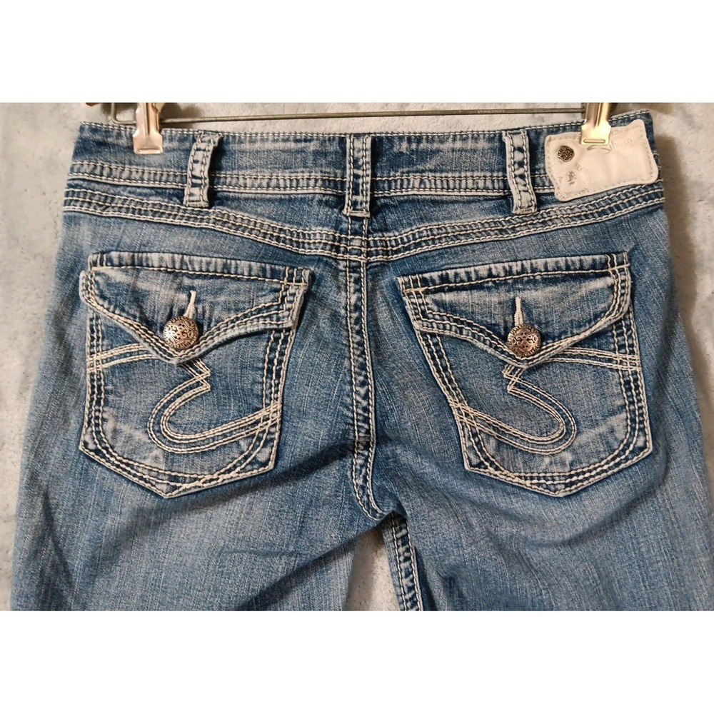 Silver Jeans Womens Capri Pants‎ W30 Suki Surplus Stretch Distressed Flap Pocket